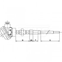 Termopar com Cabeçote e Poço de Proteção Rosqueado