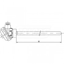 Termopar Convencional com Tubo Metálico e Cabeçote