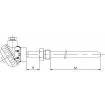 Termopar Convencional com Tubo Metálico e Rosca Fixa
